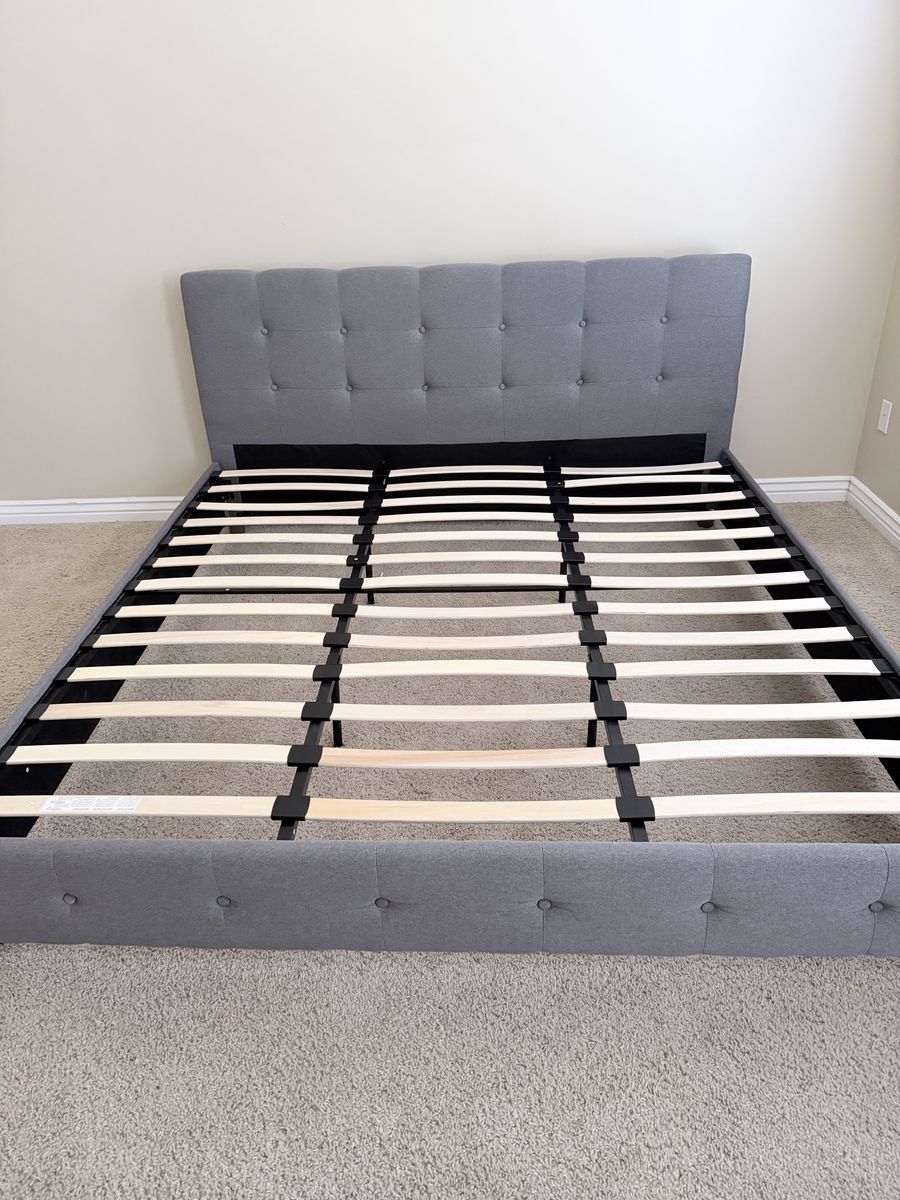King bed frame with mattress