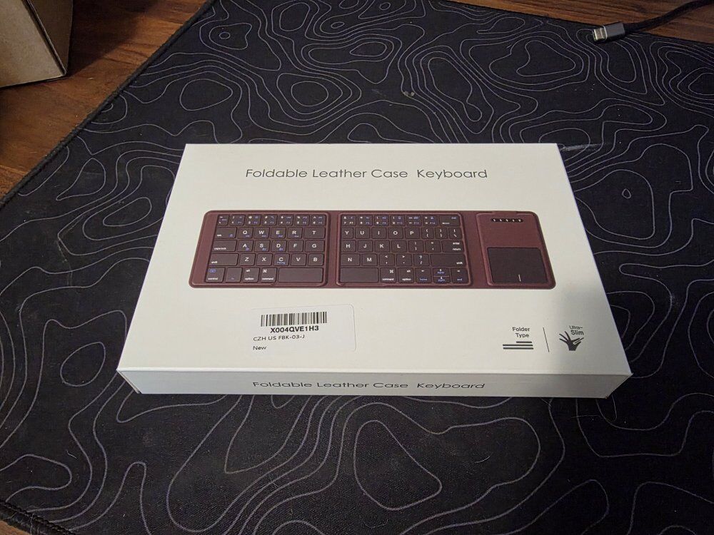 Foldable Leather Case Keyboard - Black