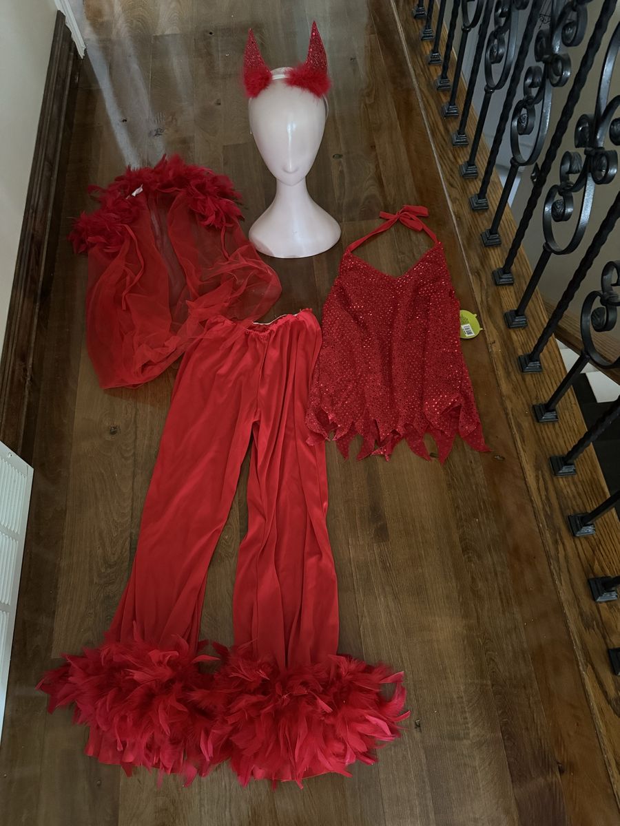 PMG Halloween adult sexy red sequin devil costume size XS