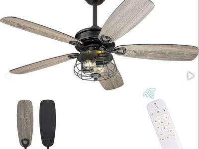 NEW Melkelen Farmhouse 52" Ceiling Fan with Lights, Remote