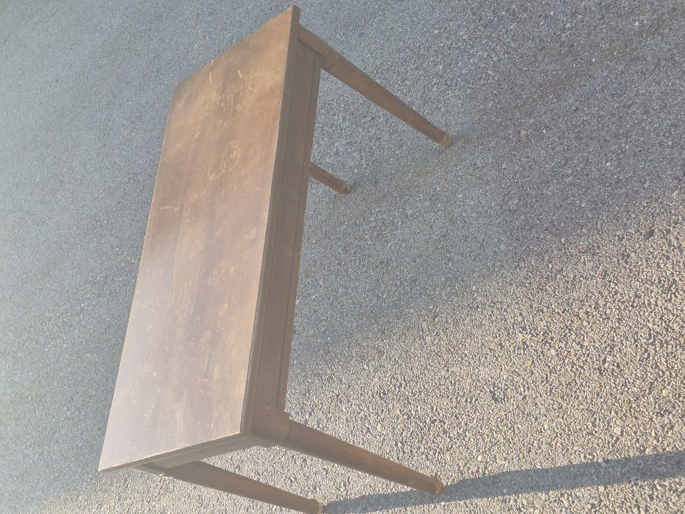 vintage wood piano bench.