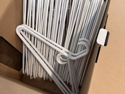 Bulk Box of White Plastic Clothes Hangers