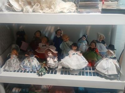 Assorted Vintage Collectible Porcelain Dolls and Disney Mickey Mouse Plush
