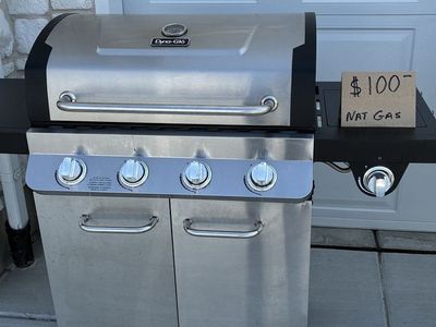 Dyna-Glo 4-Burner Natural Gas Grill with Side Burner - Stainless Steel