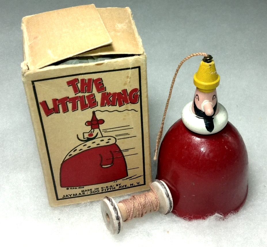 The Little King Wooden Mechanical Toy~Jaymar~1939~Original Box!