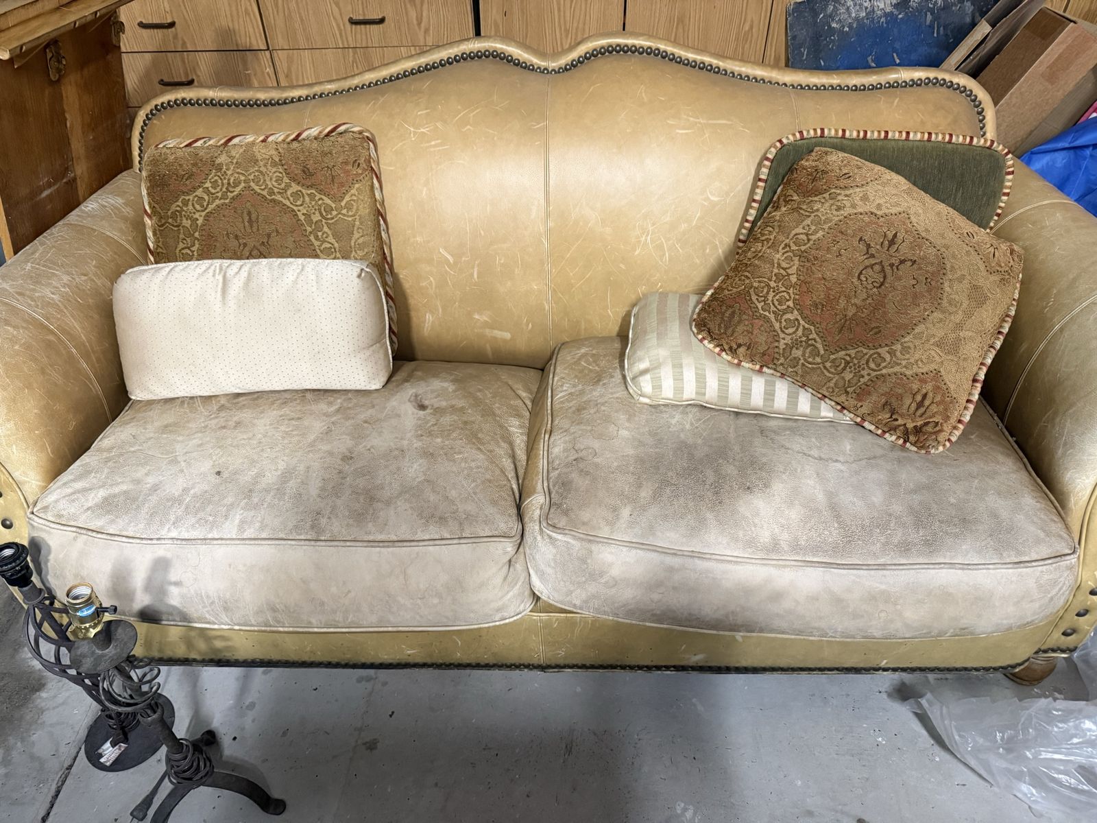 Tan Leather Sofa-Lillian August