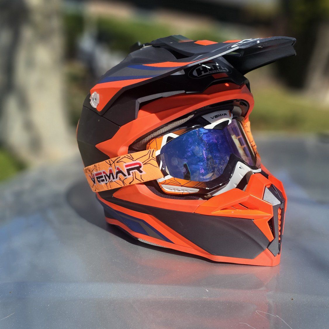 two almost brand new HJC helmets