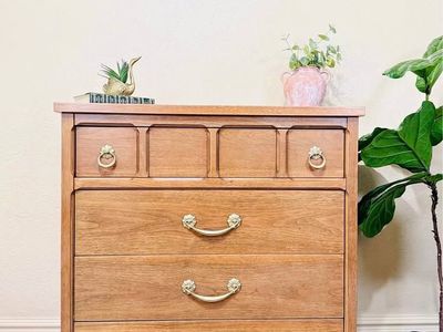 Vintage French Inspired Solid Oak 4 Drawer Dresser | French Style 4 Drawer Chest | Dresser
