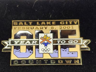 Officially Licensed "limited-edition' countdown pin issued for the Salt Lake City 2002 Winter Olympics.