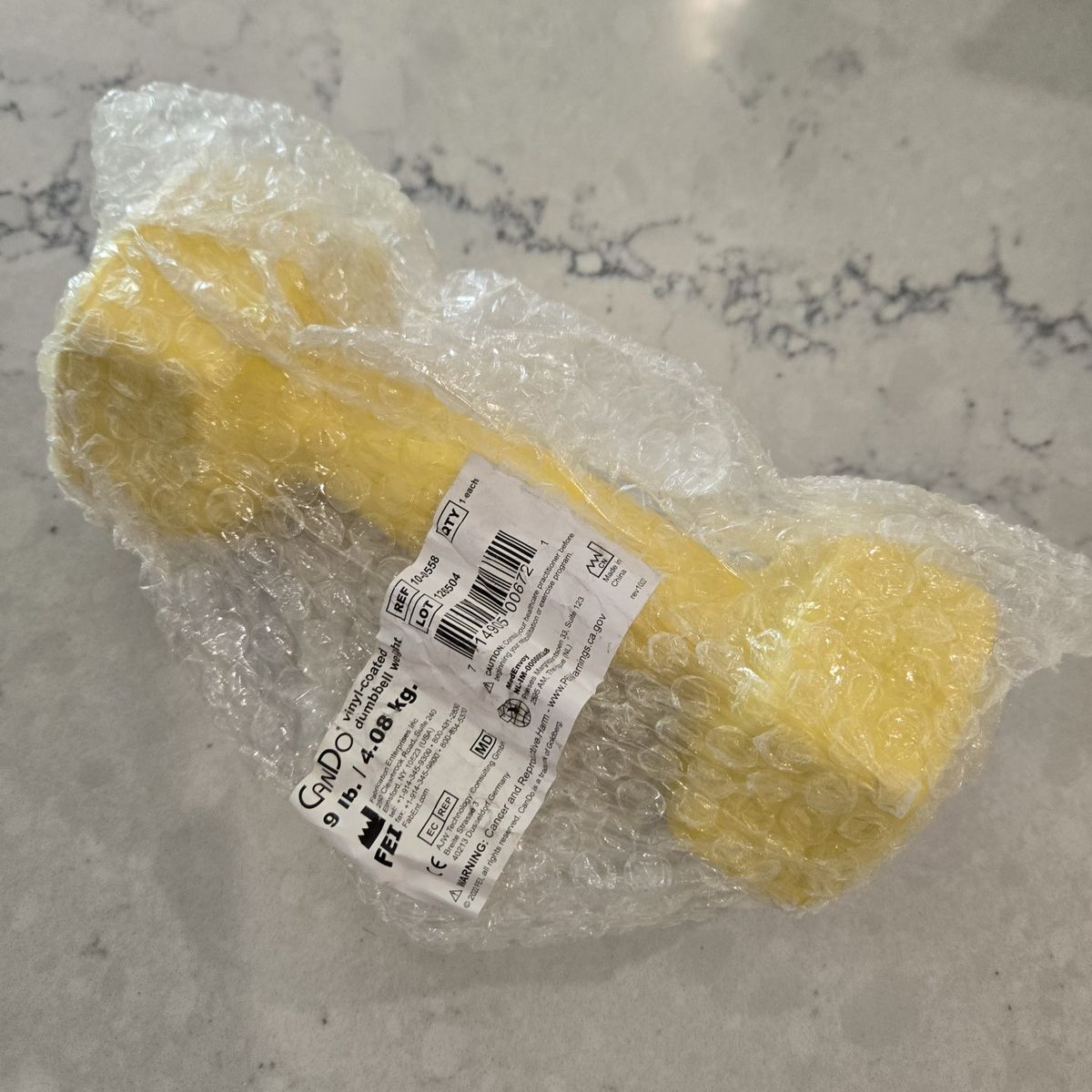 CanDo Yellow 9lb Dumbell