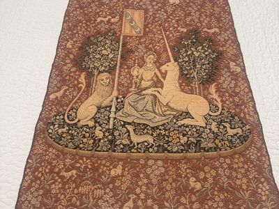 The Lady with the Unicorn Belgian Tapestry Wall Hanging