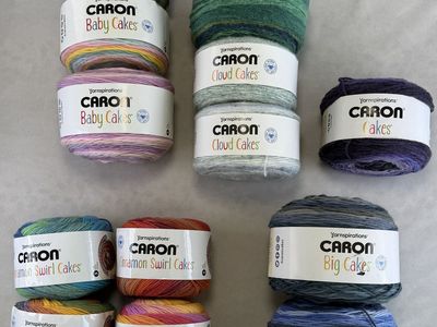 13 Caron Yarn Cakes – Baby Cakes, Cloud, Big & Cinnamon Swirl