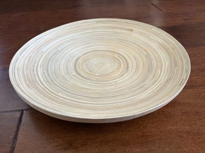 Ikea Hultet Footed Bamboo Plate