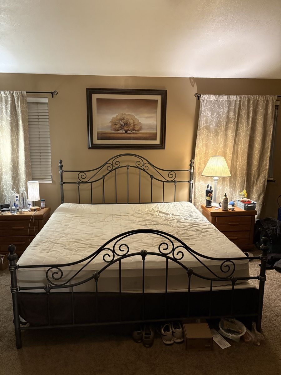 King Size Sleep Number Mattress with Bed Frame and Box Spring