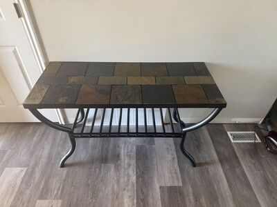 Rustic Stone Top Console / Entry Table