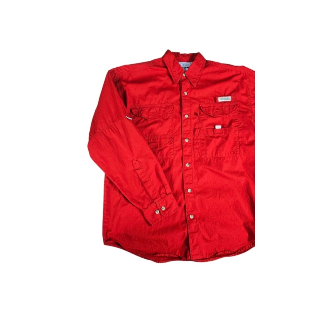 Columbia PFG Long Sleeve Fishing Shirt Vented Red Men's Small