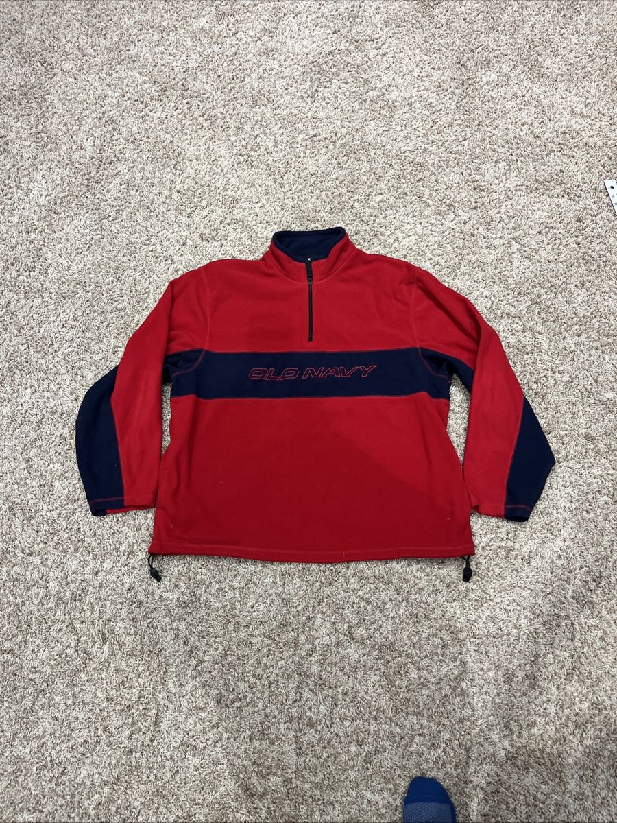 Vtg Old Navy 1/4 Zip Fleece Pullover Mens 2XL