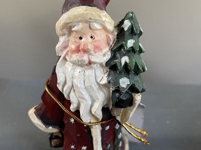 Santa Holding lamp Christmas Tree Ornament new with tag