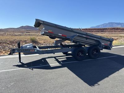 2026 RawMaxx Lava Grey Dump Trailer 7x14 14K