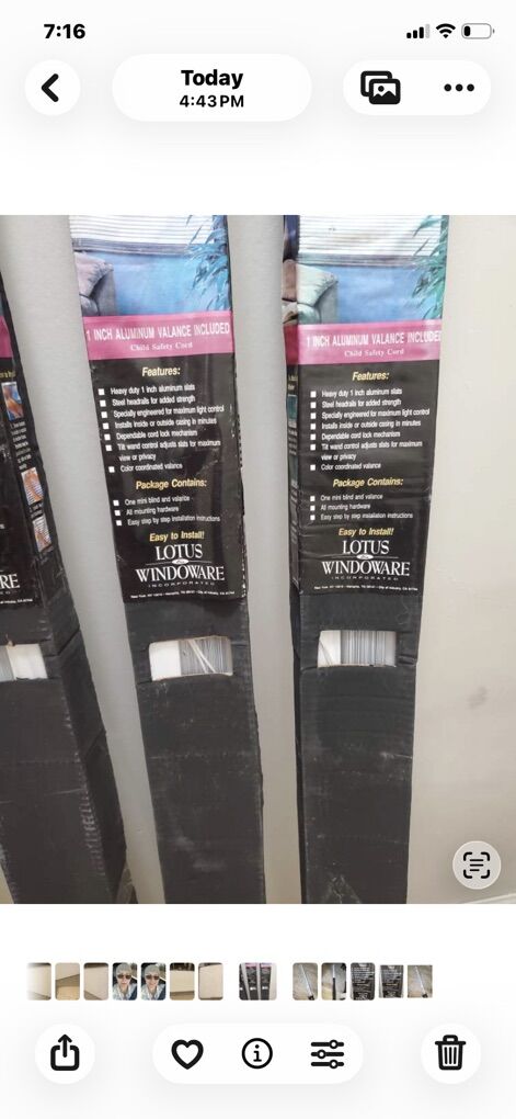 4 New Aluminum Blinds $25 Each 54x60