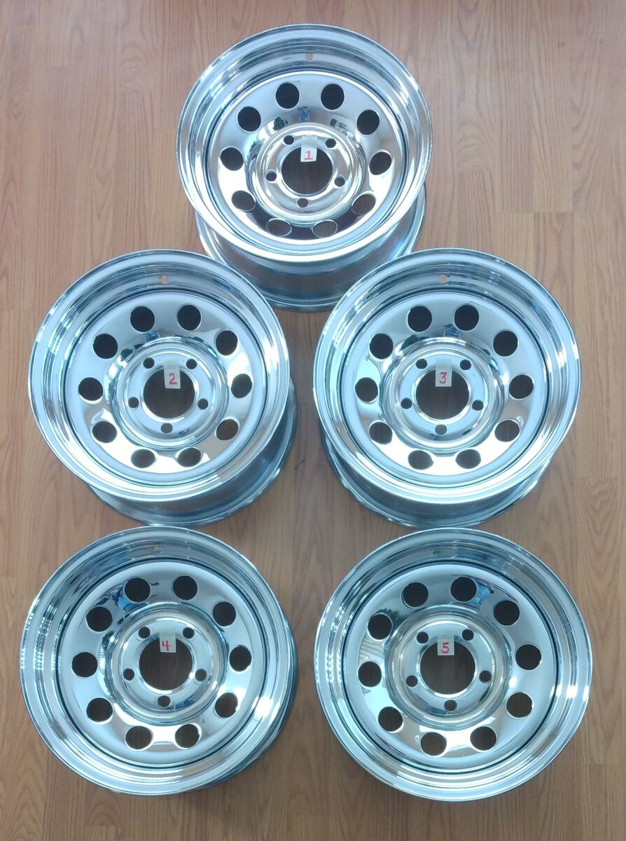 Chrome Modular Wheels 14x6 - 5x4.50 Bolt Pattern - 3.5" BS - QTY 5
