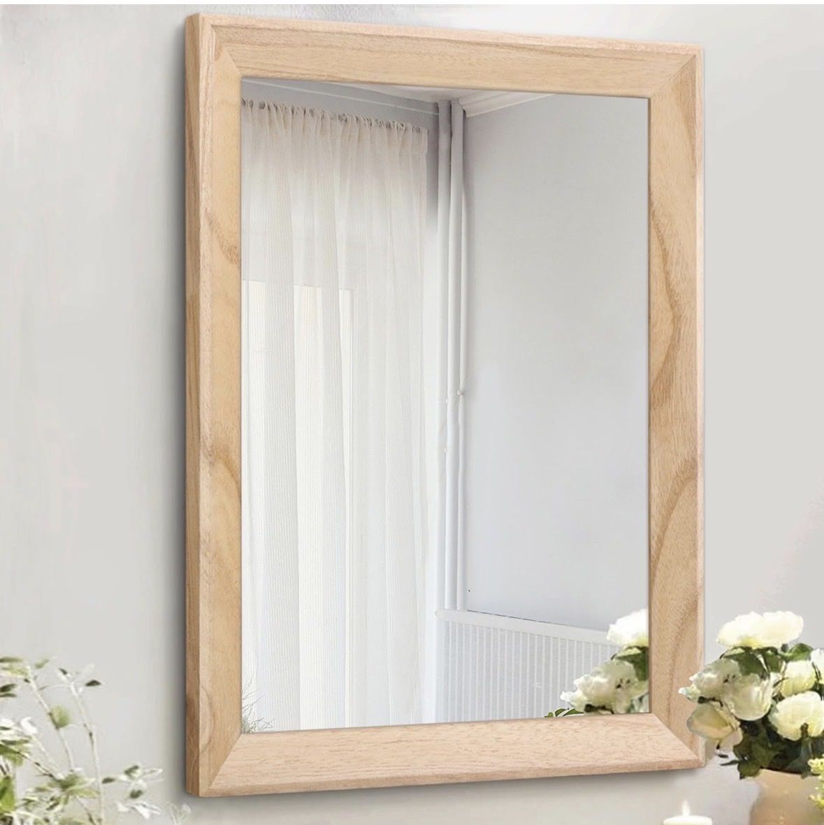 28"x20" Mirror for Wall Rectangle Wood Frame