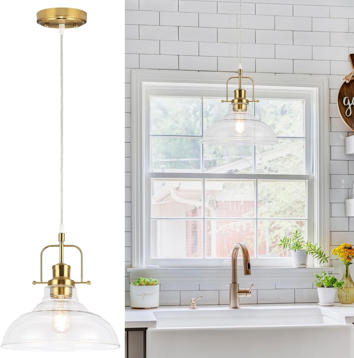 WILON Brass Gold Pendant Light Fixture (Multiple Available)