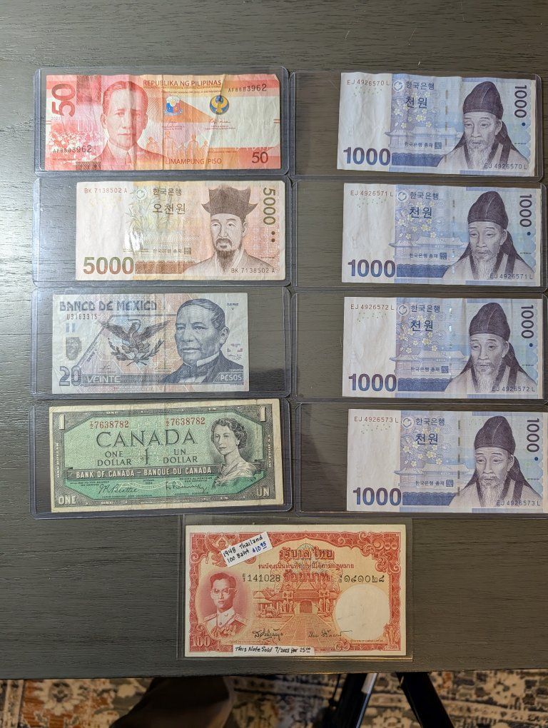 Foreign Currency and coins