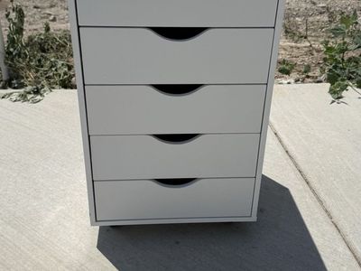 White 5-Drawer Rolling Storage Cabinet | Craft, Nail Tech & Office Organizer