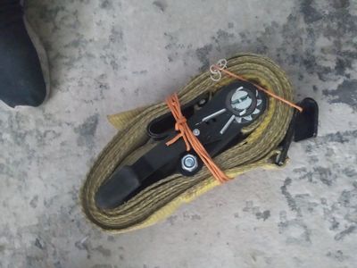 Yellow Ratchet Tie-Down Strap - Secure Cargo, Moving, Hauling