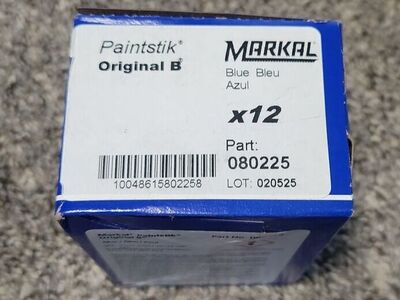 Markal "B" Blue Solid Paint Stick Marker Tire Crayon Pack of 12