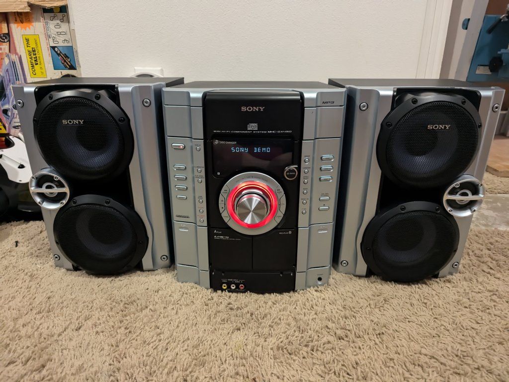 Sony MHC-GX450 Mini Hi-Fi Stereo System – 3-CD Changer, Dual Cassette - 125W 6Ohm – Tested