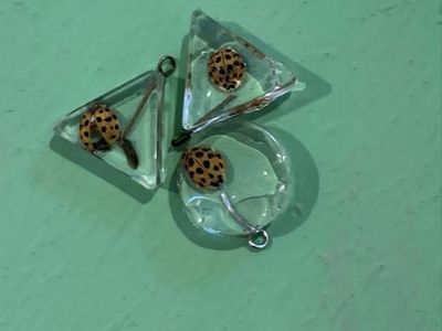 Handmade Resin Ladybug Pendants - Unique Charms for Jewelry Making (Lot of 12-15)
