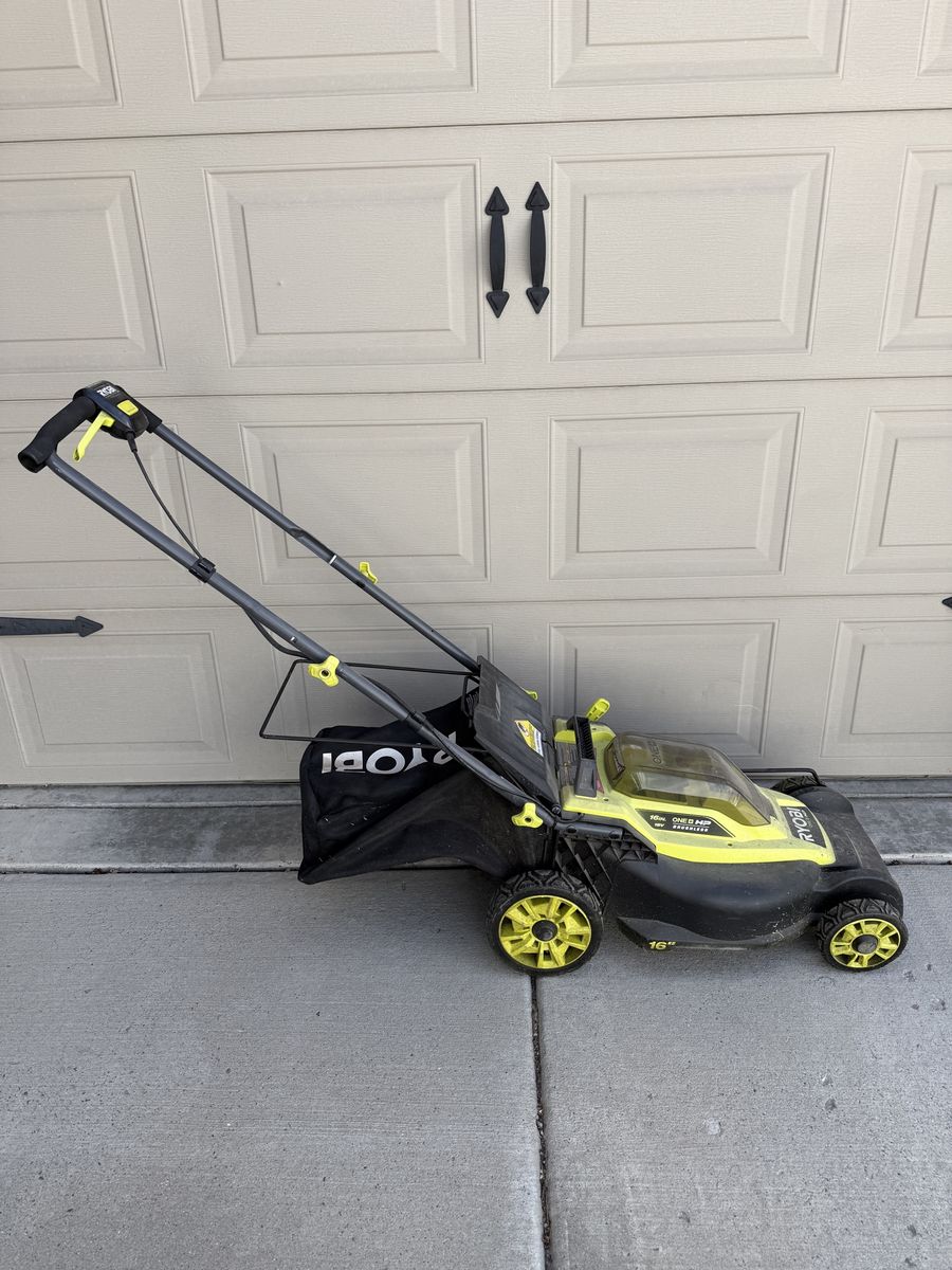 RYOBI 16 inch 40V HP Brushless Cordless Battery Push Mower Electric Mulching Bagging