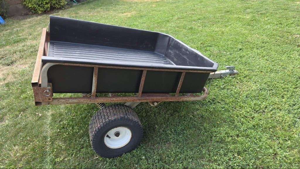 Heavy Duty Tow-Behind Dump Cart with Suspension – For Riding Mower/ATV