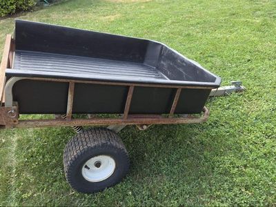Heavy Duty Tow-Behind Dump Cart with Suspension – For Riding Mower/ATV