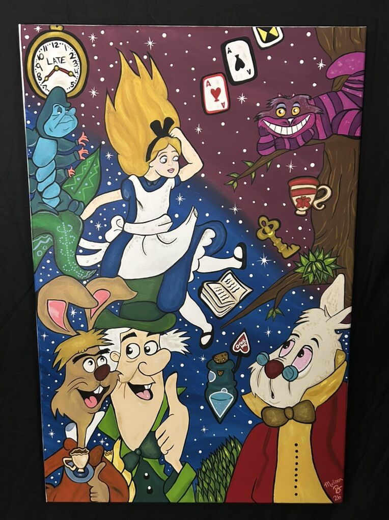 Alice In Wonderland Inspired Cartoon Painting