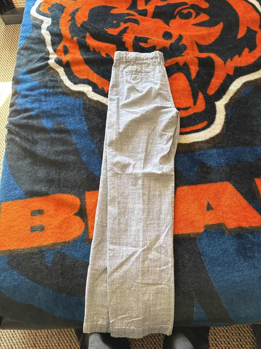Men's Light Gray Cotton Casual Pants - Size M, 16 Inseam, Comfortable & Versatile