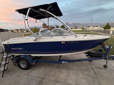 Monterey 180FS Ski/Wakeboard Boat with Tower & Bimini - Blue/White, Excellent Condition