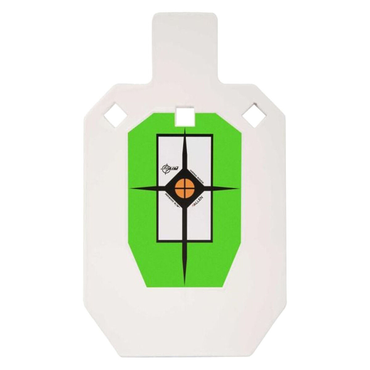 EZ Aim Hardrock AR500 Steel Shooting Target, 3/8 in. Thick, IPSC Silhouette, 12 in. W x 20 in. H, White, Green, Black