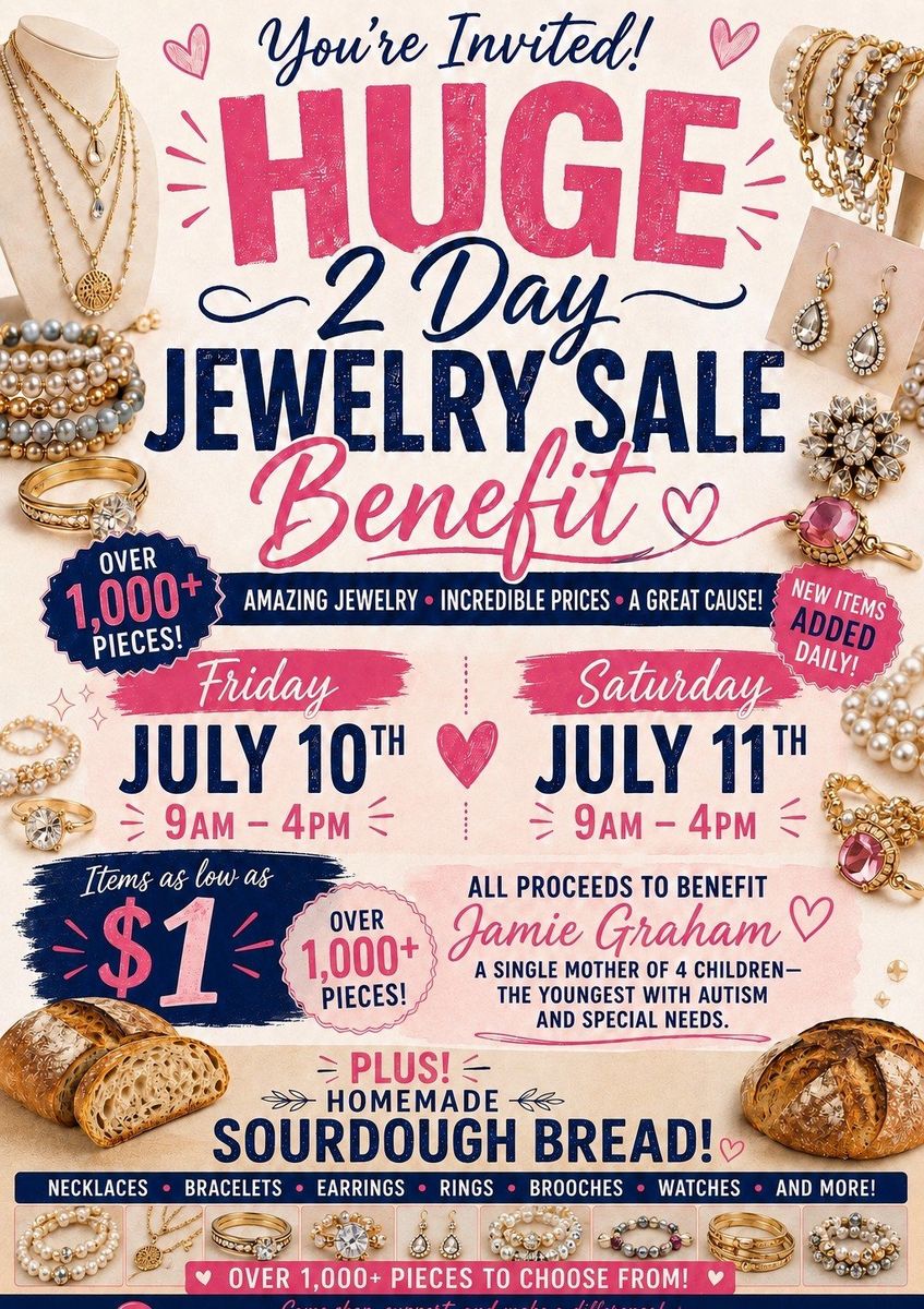 Fundraiser jewelry sale. Over a thousand pieces. All individually priced. In South Weber