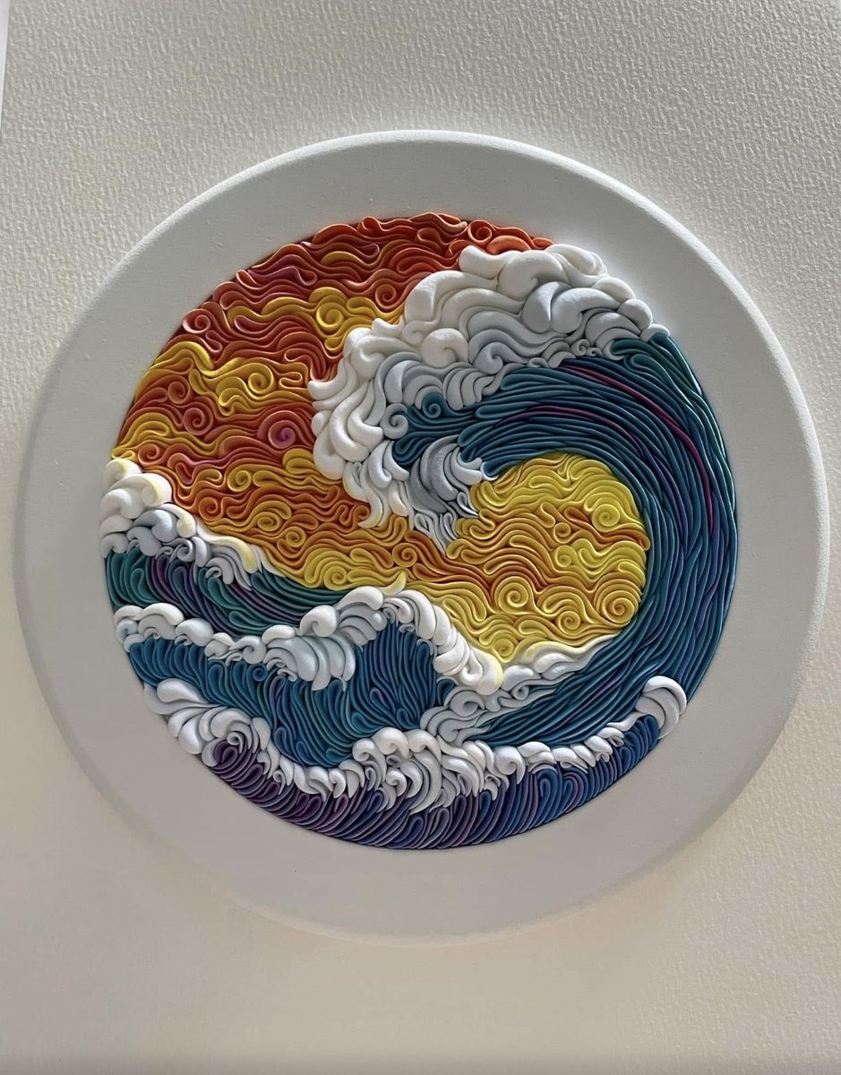 Original LiskaFlower (Alisa Lariushkina) 3D Clay Wave Artwork – One of a Kind - Purchased directly from the artist
