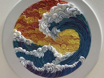 Original LiskaFlower (Alisa Lariushkina) 3D Clay Wave Artwork – One of a Kind - Purchased directly from the artist