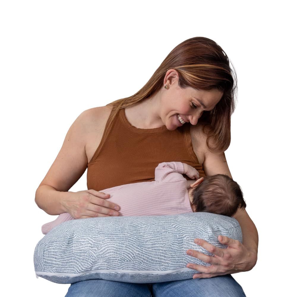 New Boppy Nursing Pillow - Ergonomic Bottle & Breastfeeding Pillow with High, Firm, Large Area