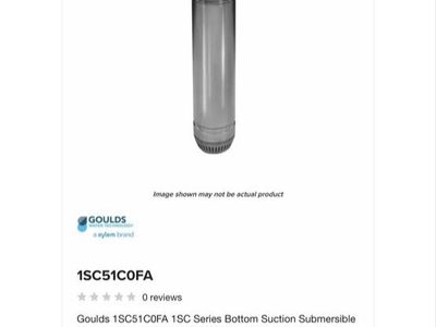 Goulds 1SC51C0FA 1/2 HP Submersible Drainage Booster Pump 115V NEW Old Stock Xylem