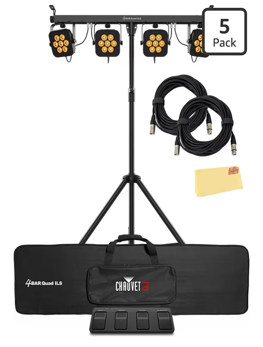 DJ 4BAR Quad ILS Bundle with 2 DMX Cables