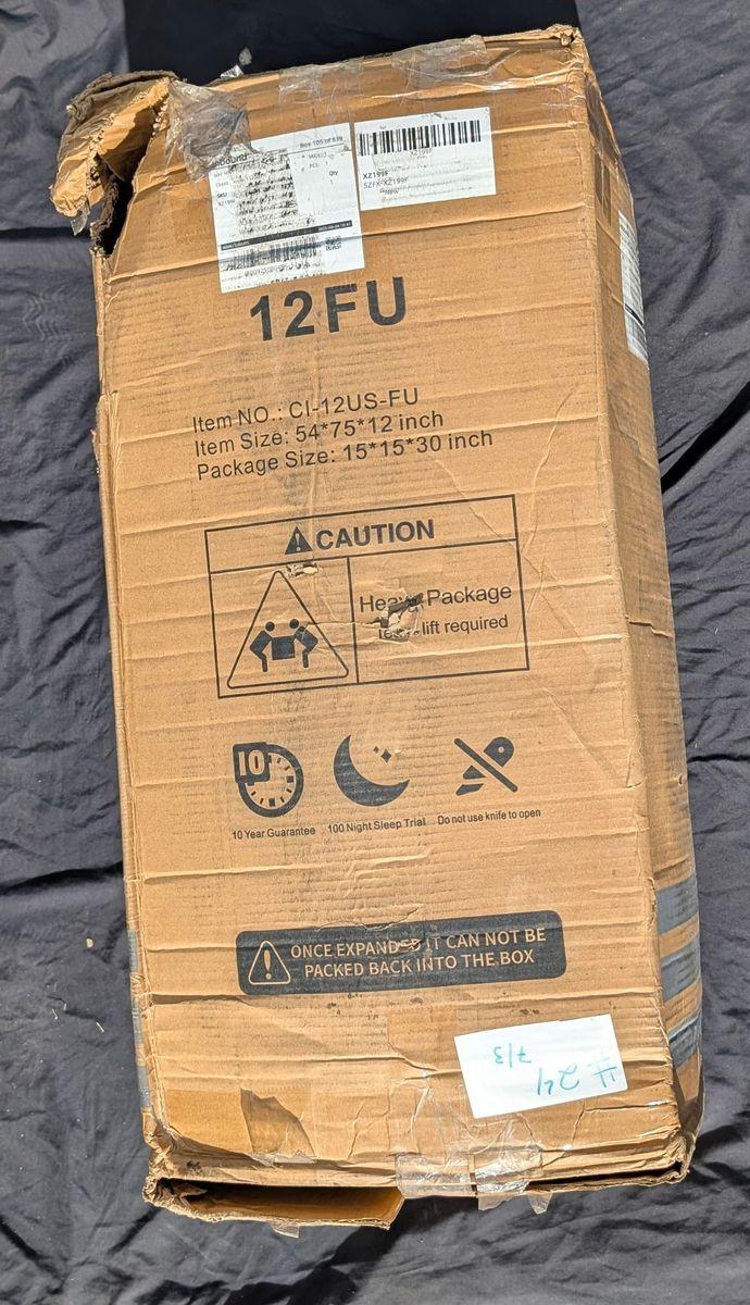 Full Size 12FU Mattress - New in Damaged Box, Memory Foam, 10-Year Guarantee