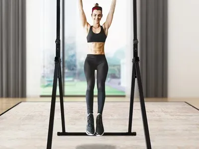 Pull Up Bar Power Tower Dip Station for Home Gym Workout Adjustable Heavy Duty