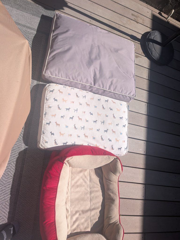 3 dog beds, one outdoor design (grey)