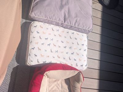 3 dog beds, one outdoor design (grey)